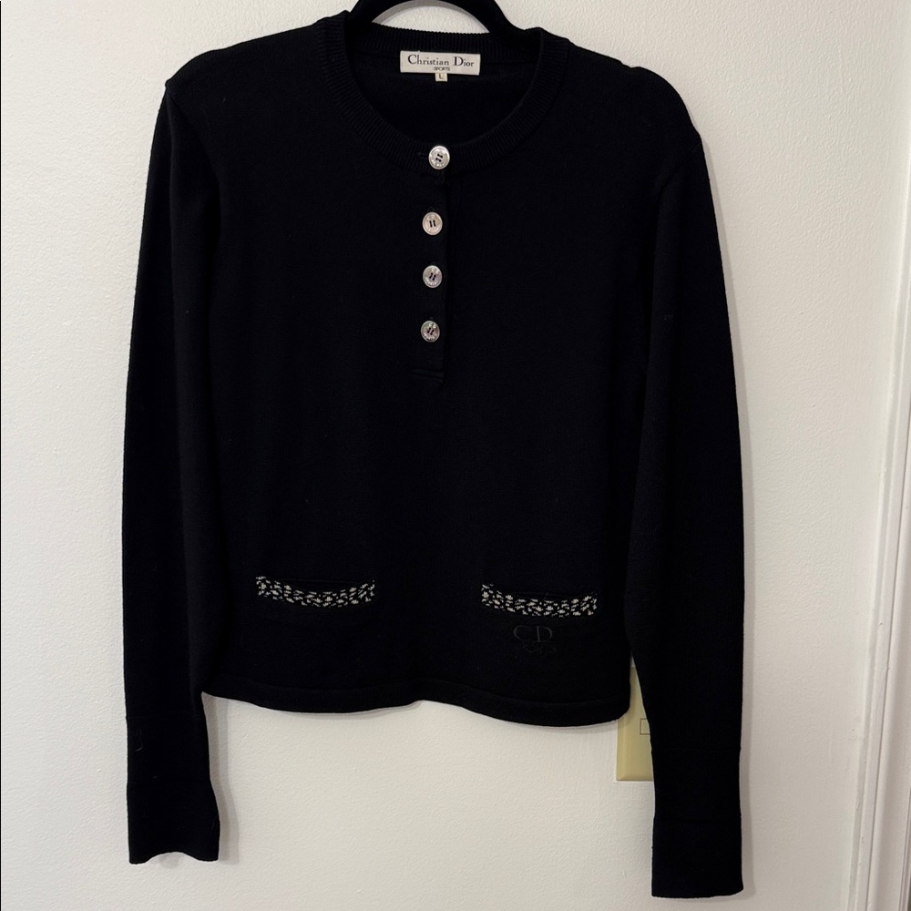 Dior Black Button-Up Sweater
